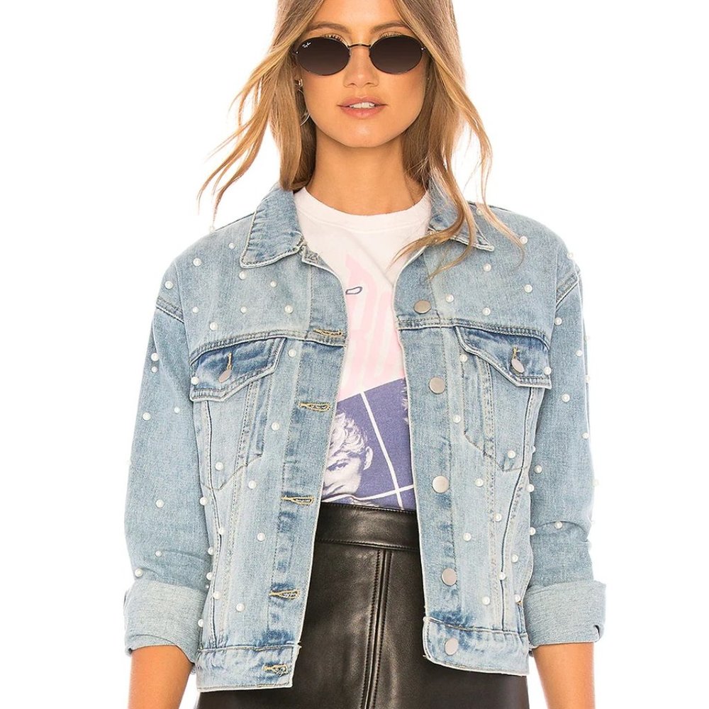 Revolve Superdown Pearl Denim Jacket - image 1